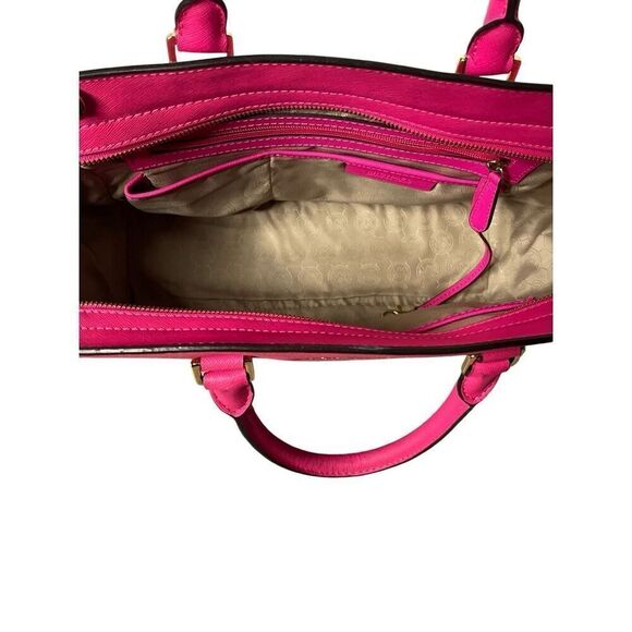 Michael Kors Selma Saffino Leather Medium Satchel in Rasberry - Picture 4 of 5
